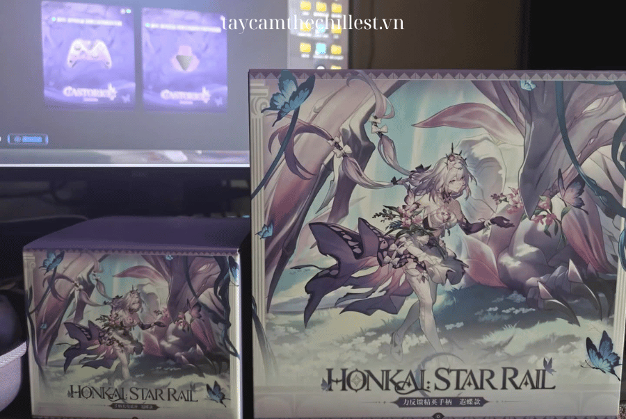 Vỏ hộp thiết kế siêu nghệ của Flydigi Apex 5 Honkai