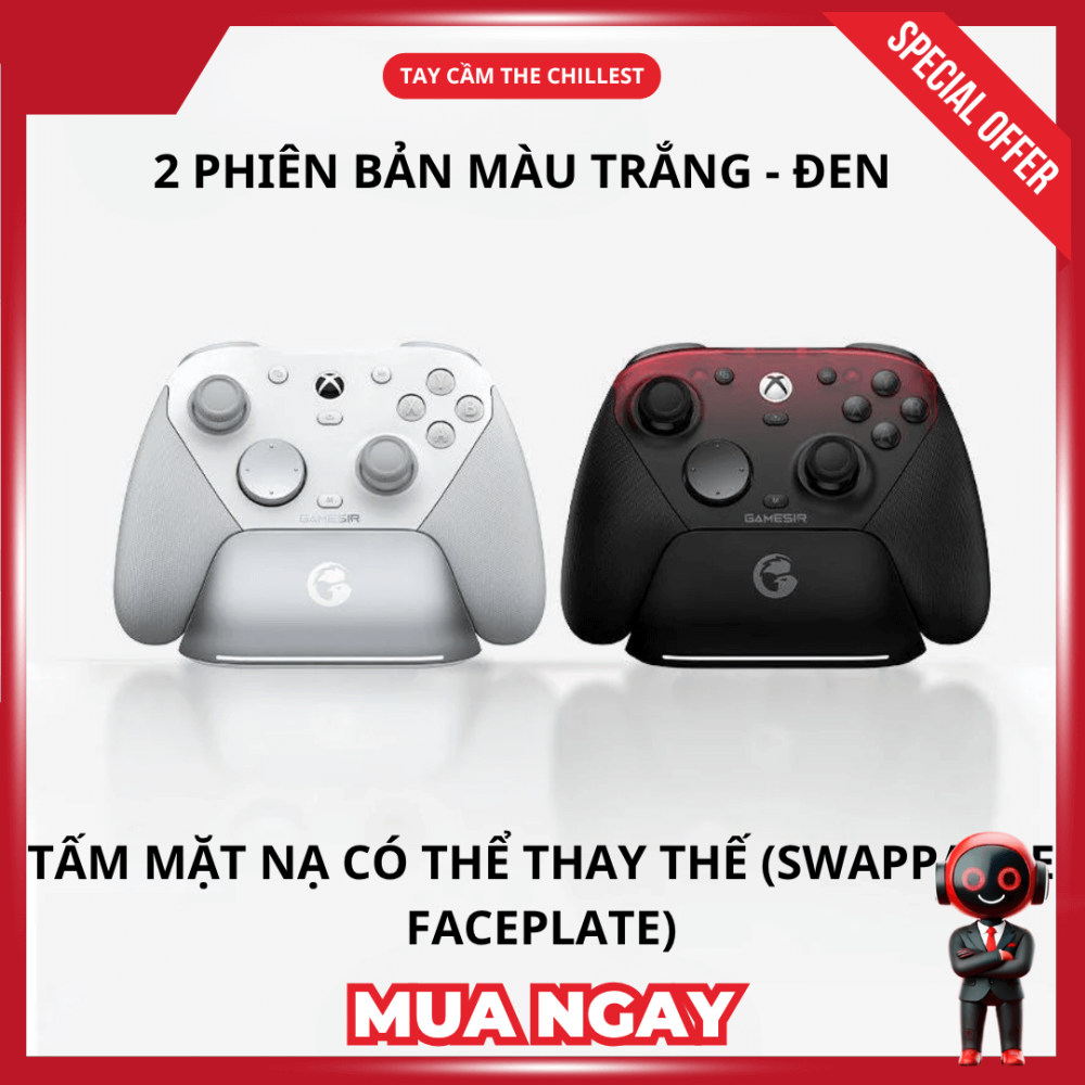 Tay cầm chơi game G7 Pro có hai màu sắc là Trắng và Đen tinh tế, sang trọng