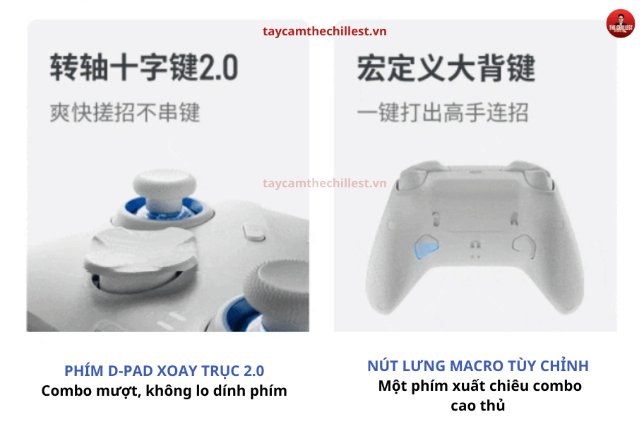 Phím D-Pad xoay trục 2.0: Combo mượt, không lo dính phím