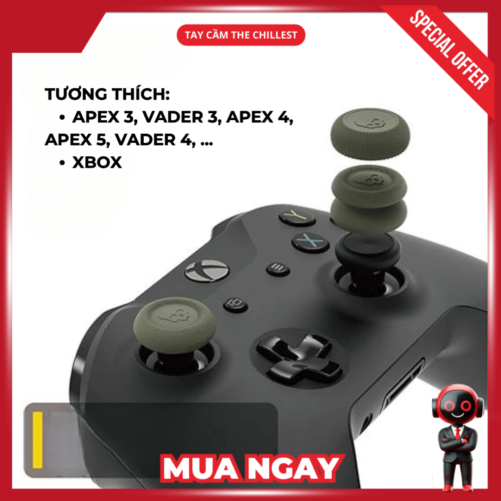Núm bọc cần Analog Xbox dùng chung cho Tay Cầm Vader 3 Pro, Vader 4 Pro, Apex 3, Apex 4, Gale Hall, Machenike G5 Pro, Xbox, PS4, PS5.