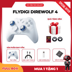 Tay cầm chơi game Flydigi Direwolf 4 | Joysticks, Dpad nâng cấp, Macro, Rung báng mạnh, Dock sạc BH 12 tháng lỗi 1 dổi 1