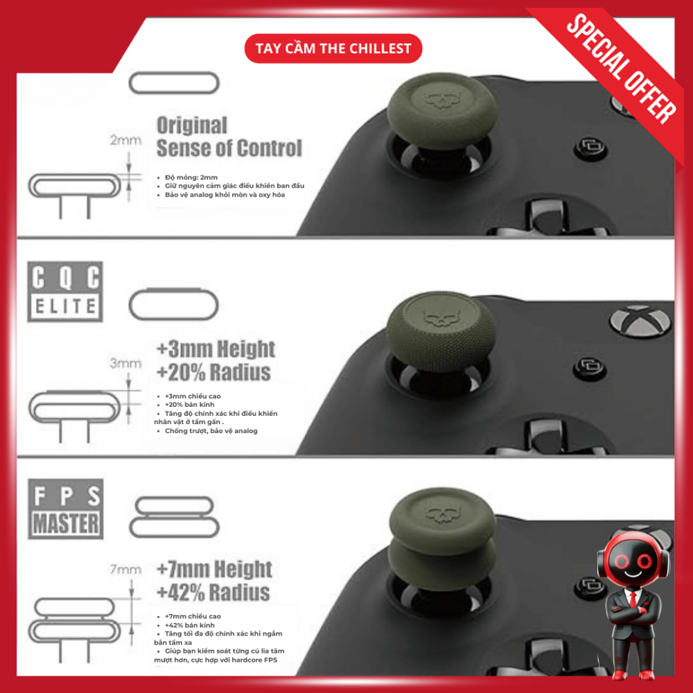 Bọc Cần Analog Đẹp Cho Tay Cầm PS4, PS5, Xbox