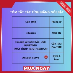 các tính năng nổi bật của tay cầm