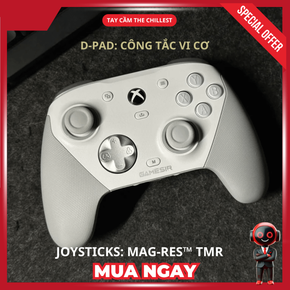 D-pad tay cầm được thiết kế với công nghệ độc quyền, mang lại cảm giác cầm nắm chân thực