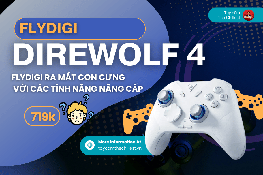 Tay cầm chơi game Flydigi Direwolf 4 | Joysticks, Dpad nâng cấp, Macro, Rung báng mạnh, Dock sạc BH 12 tháng lỗi 1 dổi 1