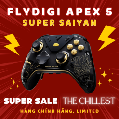 Tay cầm Flydigi Apex 5 Super Saiyan - Dragonball Z, Bản Limited, Dock LED, Hall Joystick 2.0, Pin 1500mAh, 6 Macro.