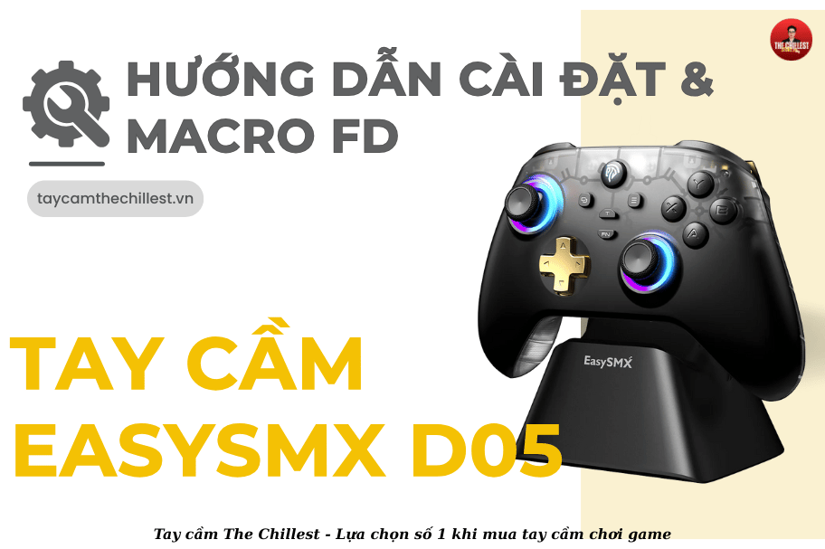 Tay cầm EasySMX D05, Dock sạc đi kèm, Hall Effect Joystick, Kết nối có dây 1000Hz