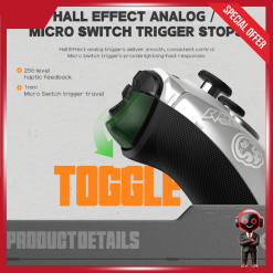 Analog Hall Effect + Microswitch Clikable: Phản ứng cò cực nhạy, có chốt chặn hành trình