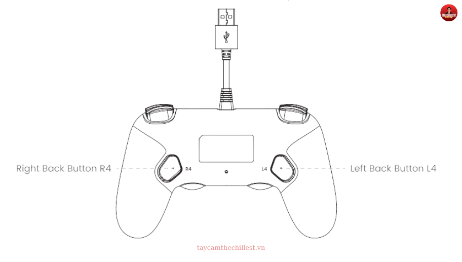 Layout phím bấm mặt sau T3 Lite