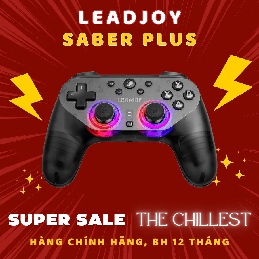 Tay cầm Leadjoy Saber Plus – Polling Rate 1000Hz, Joystick TMR JS13 Pro, Form PS, 4 Macro, Phím cơ siêu ngon