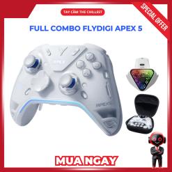 Combo tay cầm bao gồm tay cầm flydigi apex 5, dock led và túi đựng tay cầm bản 2.0