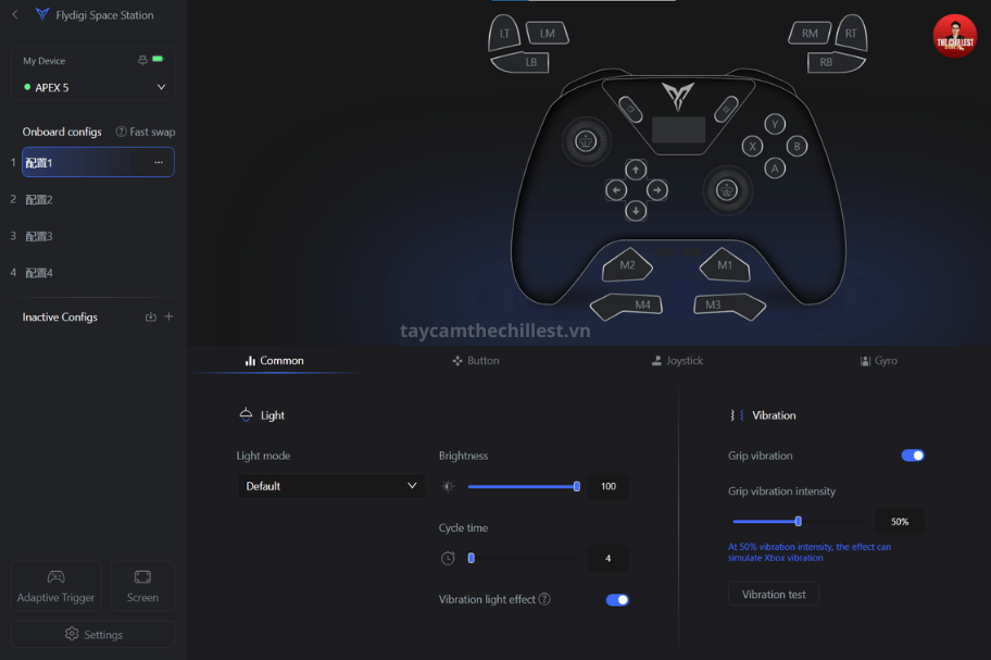 app flydigi space station hay gặp lỗi update, chặn tải và chặn kết nối usb