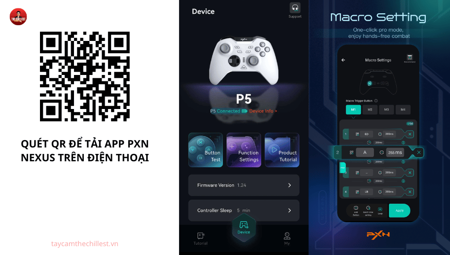 tải app để tùy chỉnh tay cầm chơi game PXN