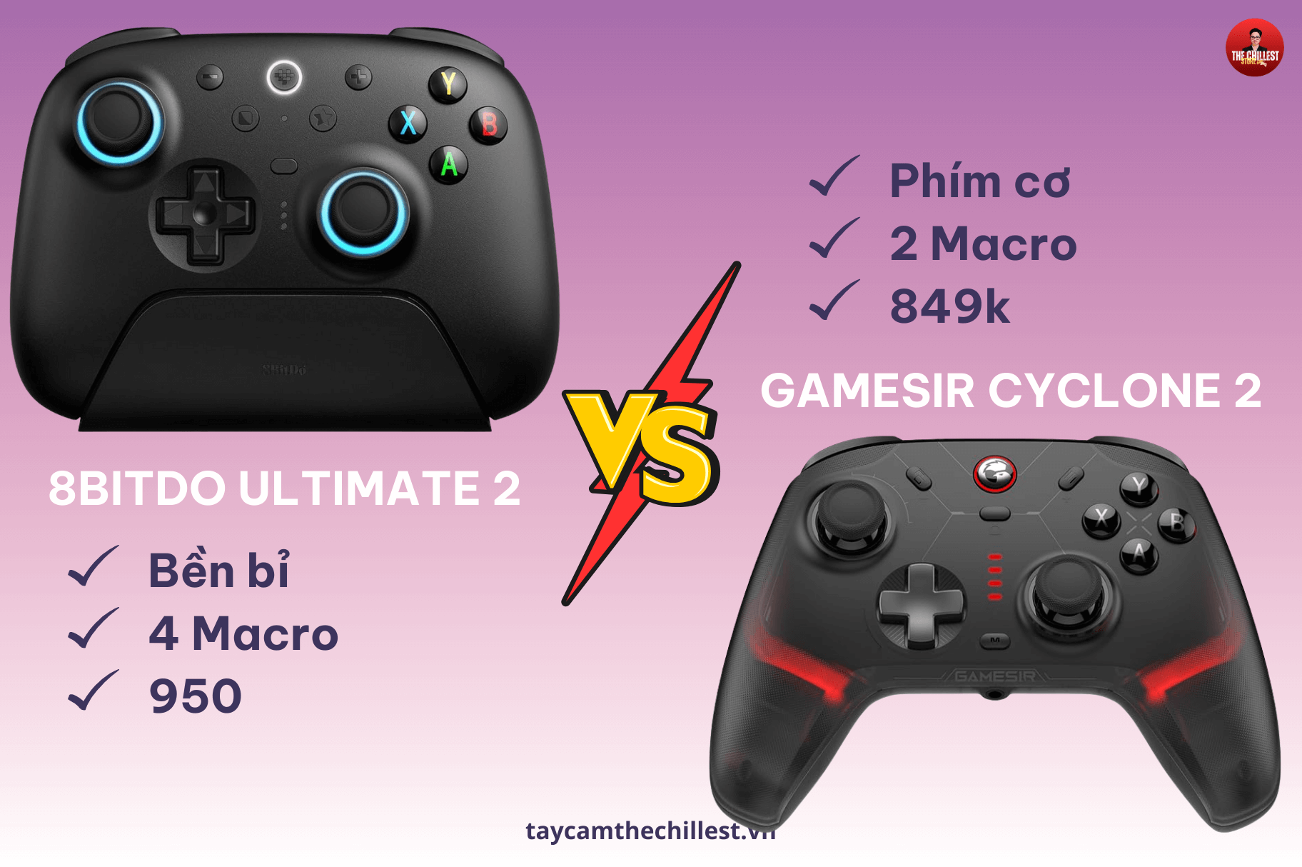 So sánh tay cầm chơi game